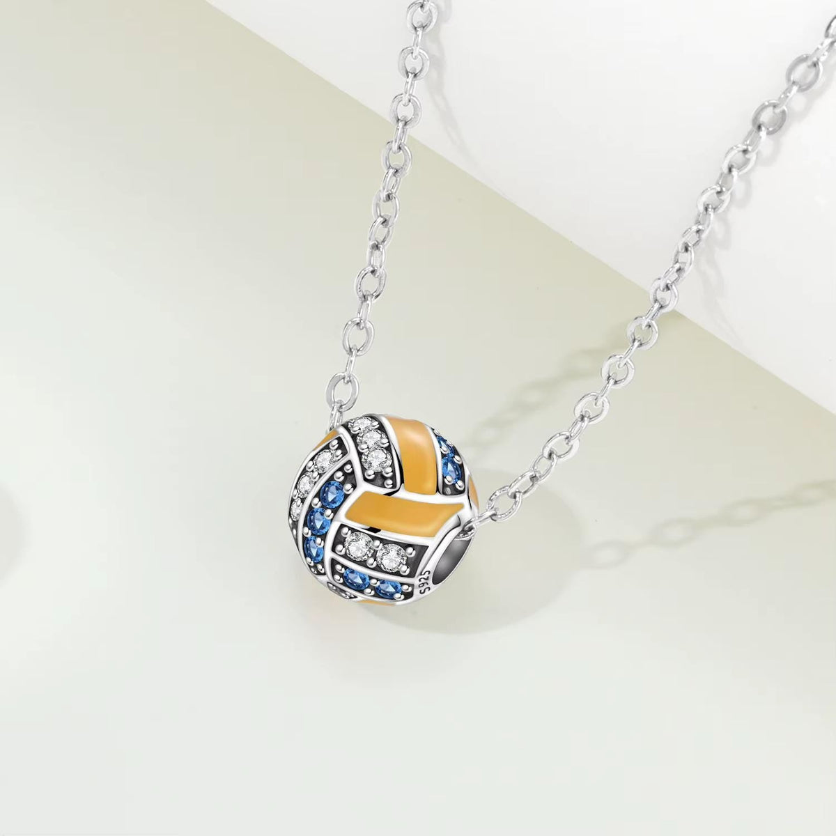 Volleyball sterling silver charm view 7