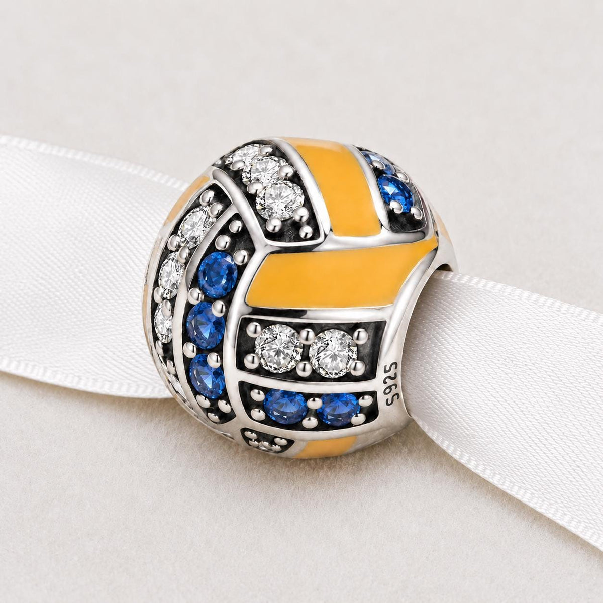 Volleyball sterling silver charm alternate view