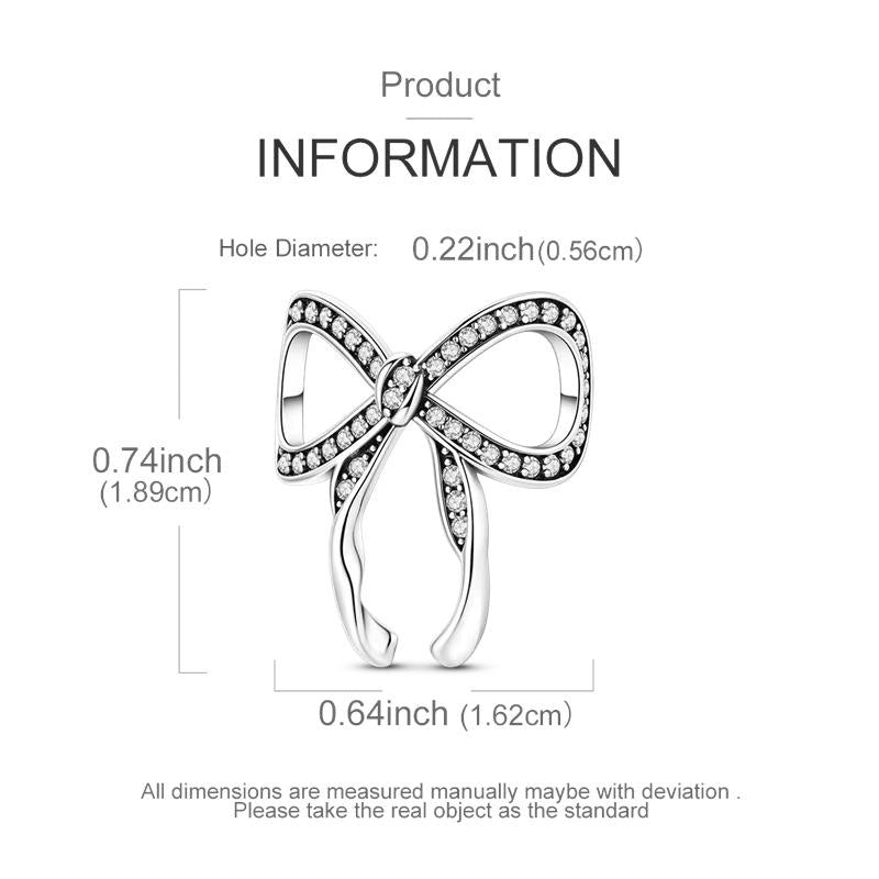 Bow sterling silver charm view 5