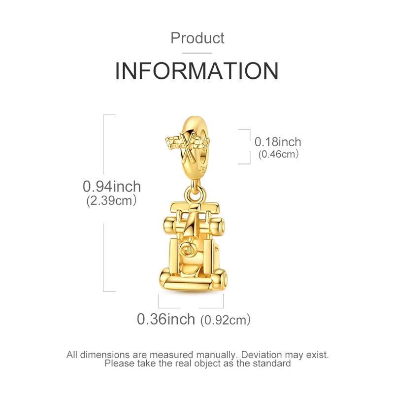 Gold F1 sterling silver charm view 5