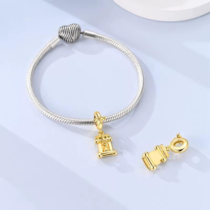 Gold F1 sterling silver charm view 6