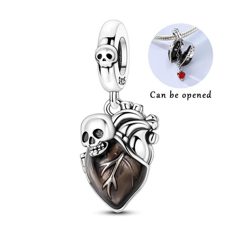 Anatomical Heart sterling silver charm view 8