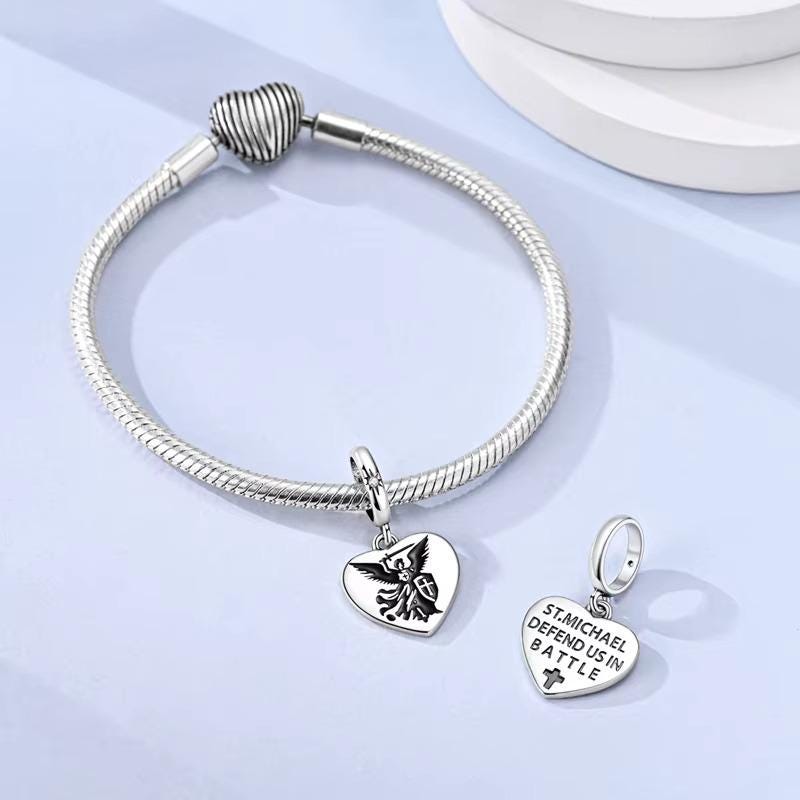 Saint Michael sterling silver charm view 6