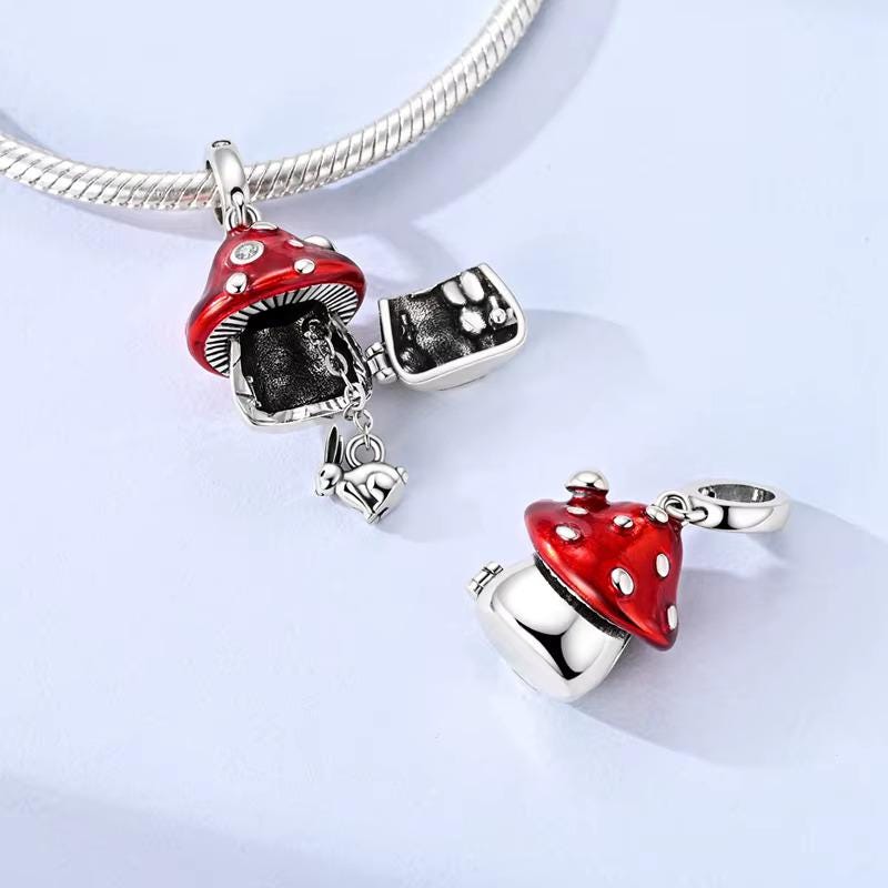 Mushroom House charm detail view