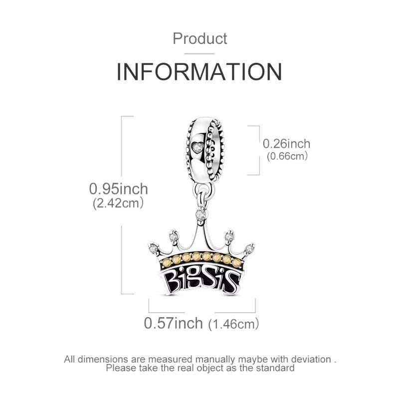 Big Sister sterling silver charm view 5