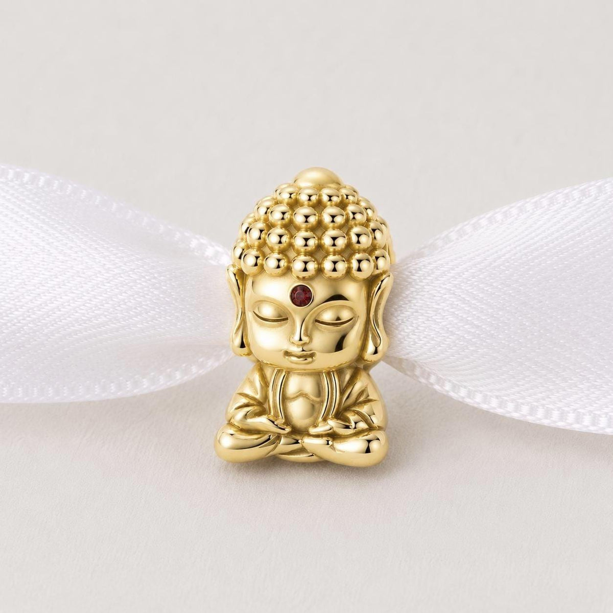 Meditating Buddha sterling silver charm alternate view