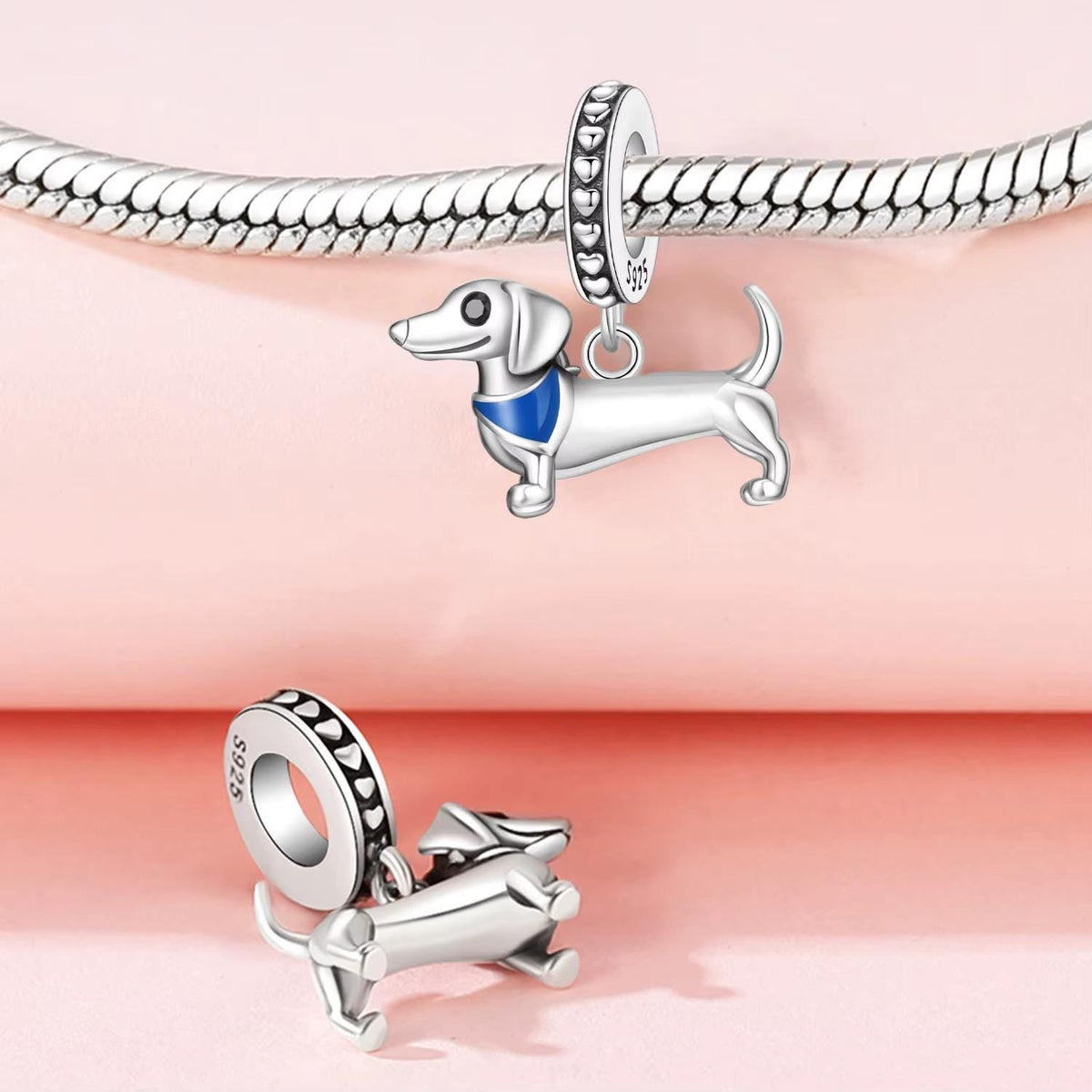 Dachshund charm detail view
