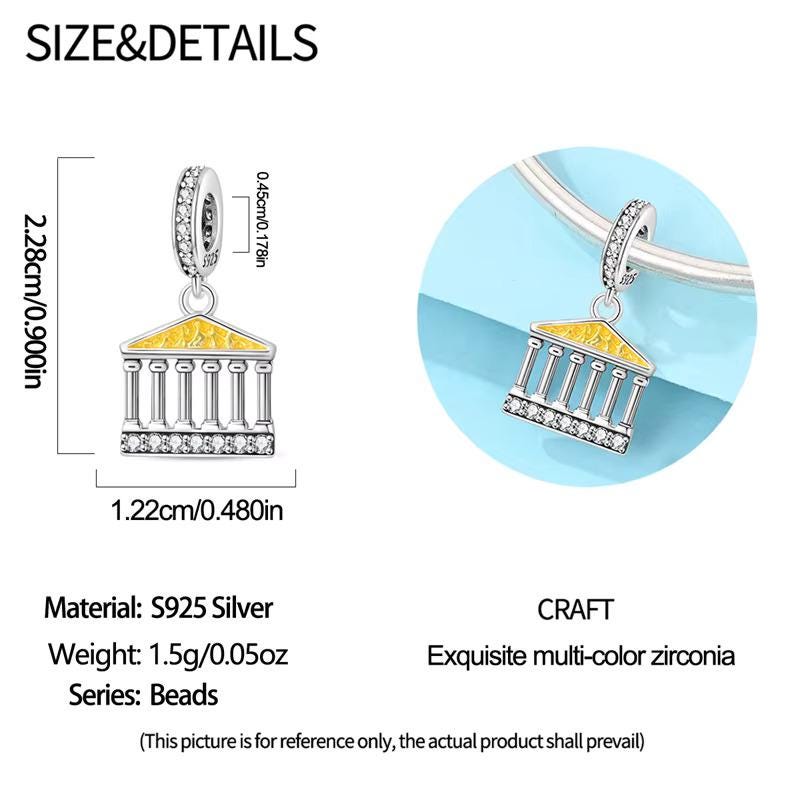 Parthenon sterling silver charm view 6
