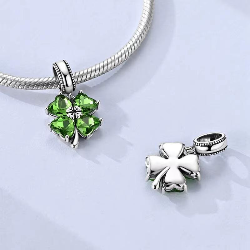 Four Leaf Clover charm detail view
