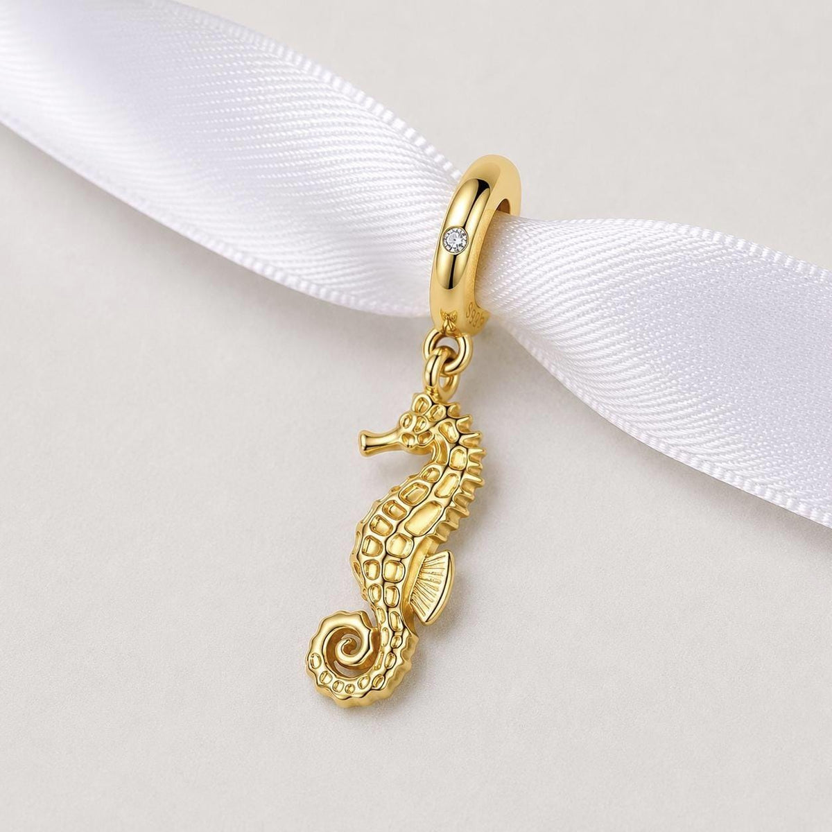 Seahorse sterling silver charm alternate view