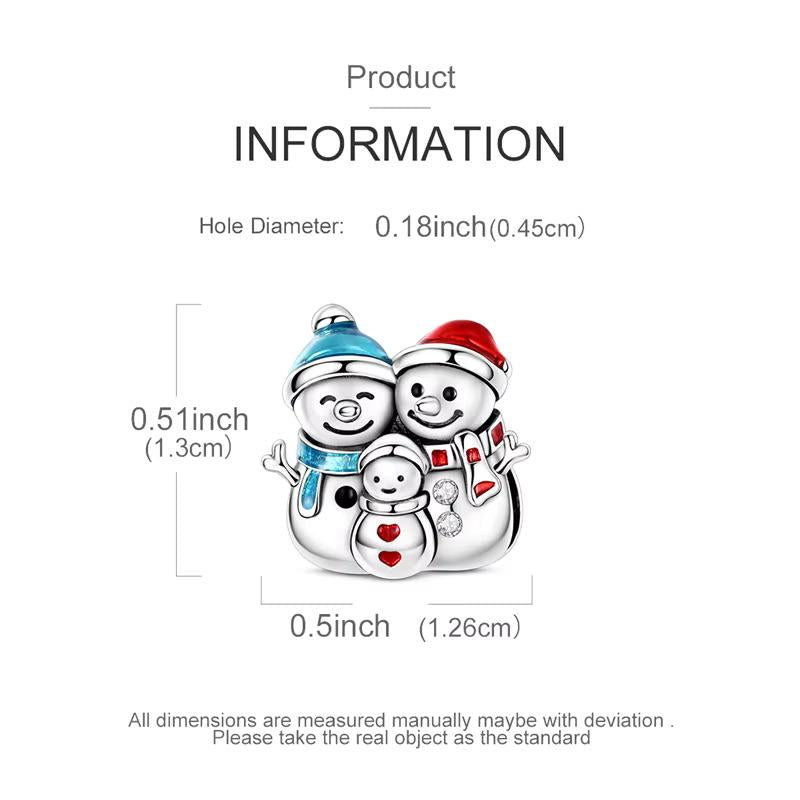 Snowman Family sterling silver charm view 5