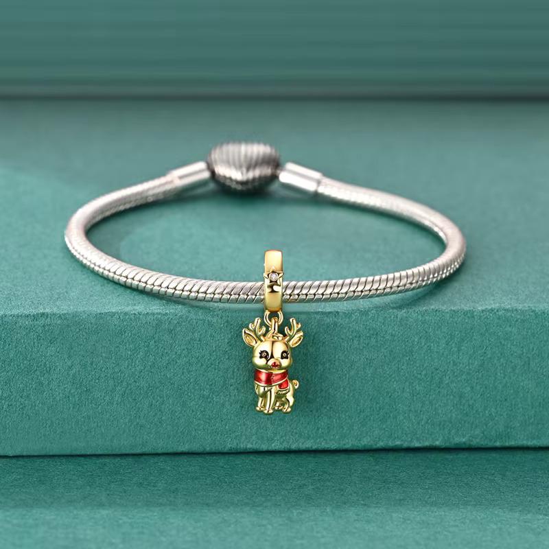 Reindeer sterling silver charm view 7