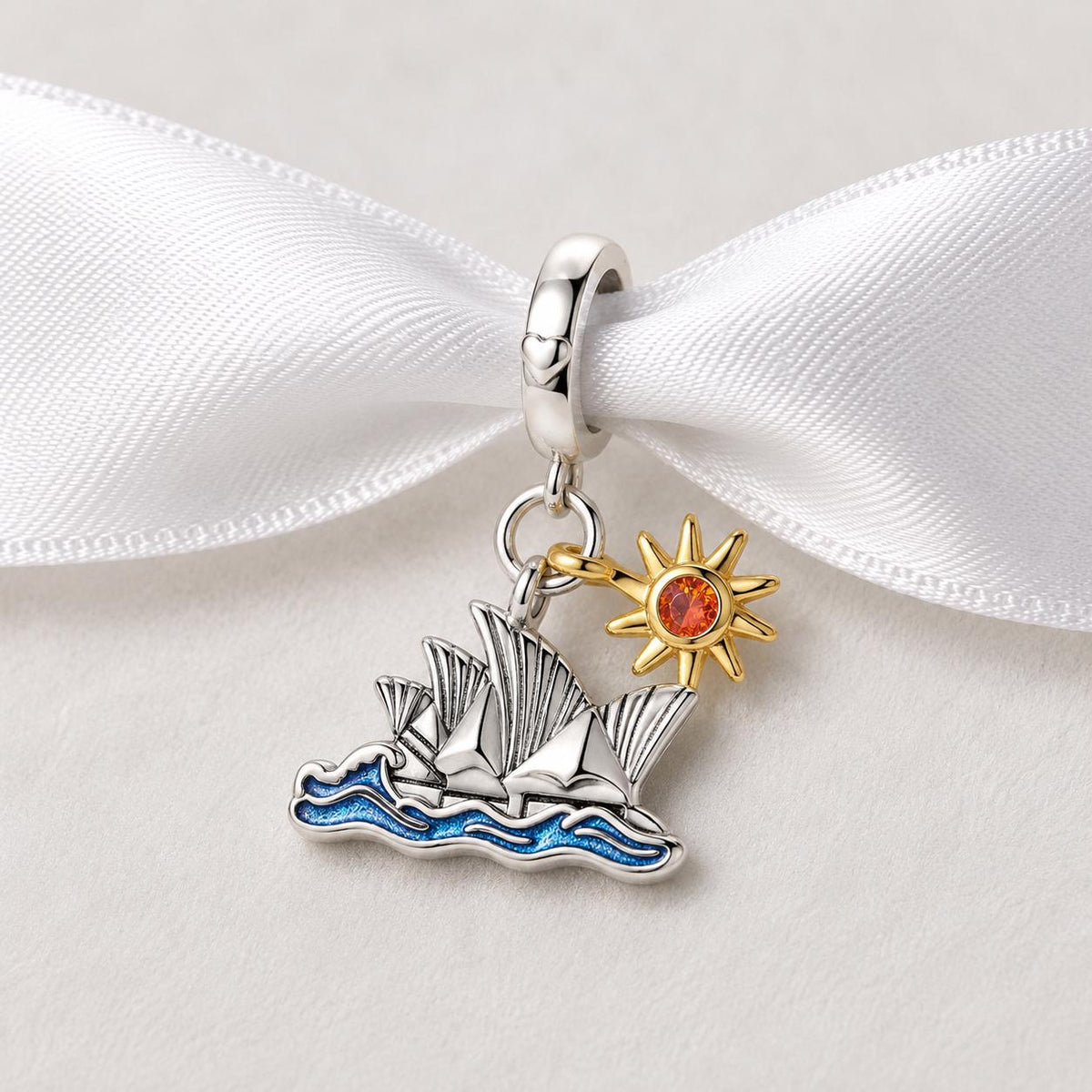 Sydney Opera House sterling silver charm alternate view