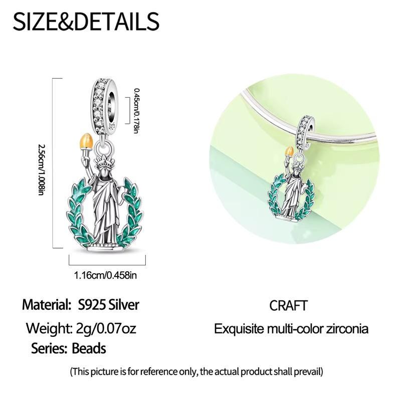 Statue Liberty sterling silver charm view 6