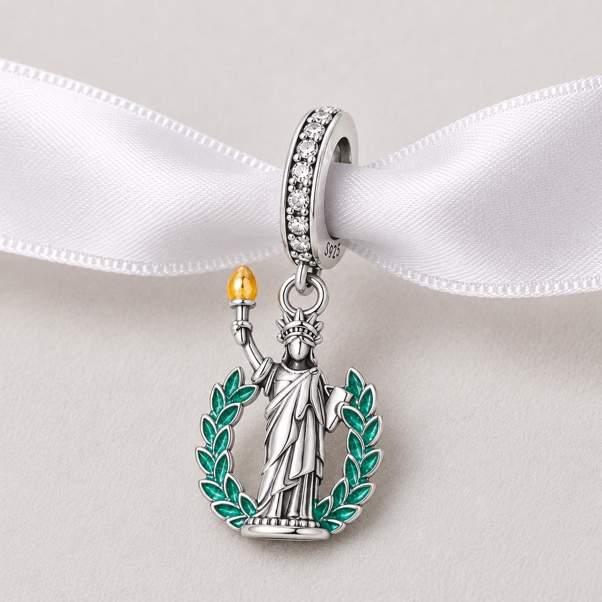 Statue Liberty sterling silver charm alternate view