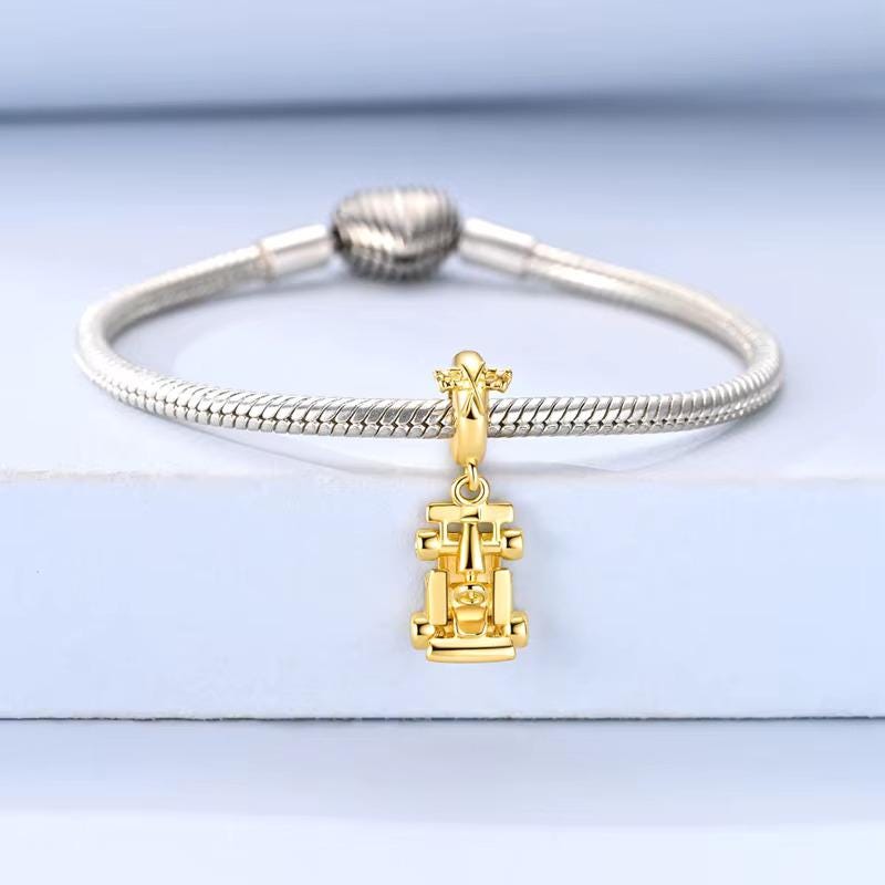 Gold F1 sterling silver charm view 7