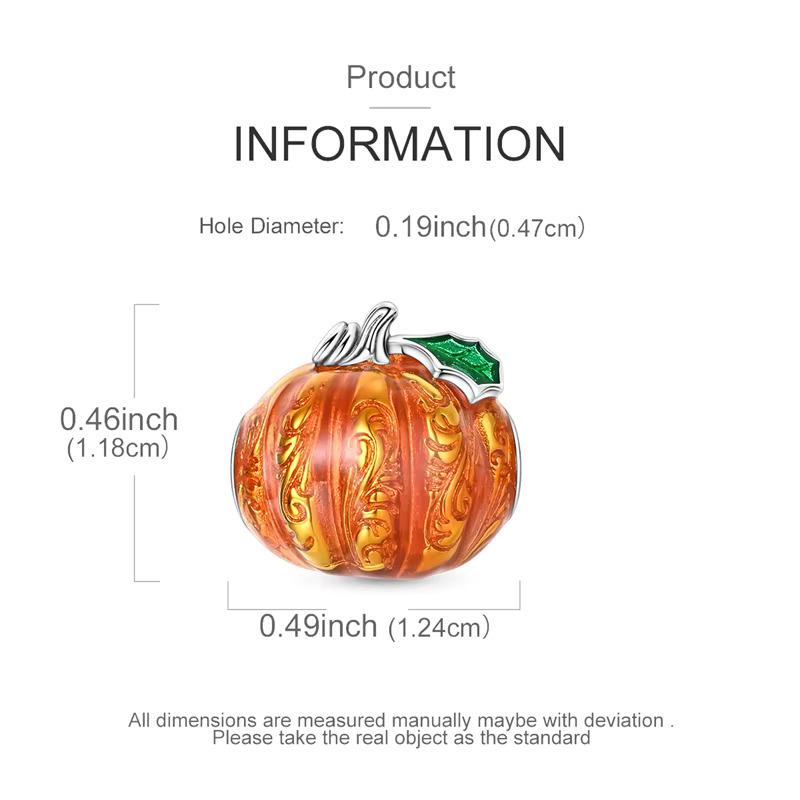 Pumpkin sterling silver charm view 5