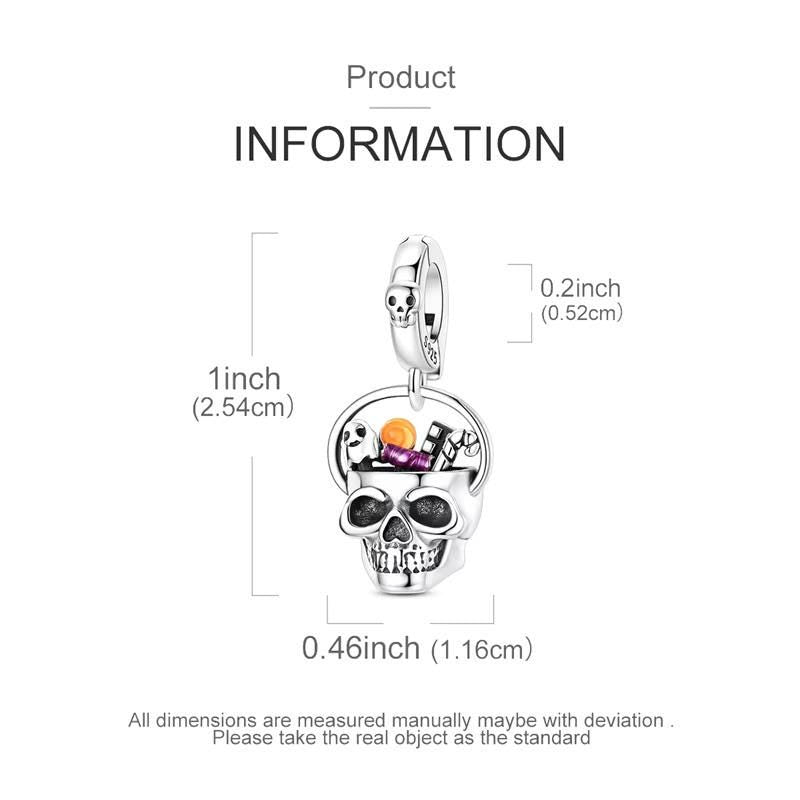 Halloween Skull sterling silver charm view 5