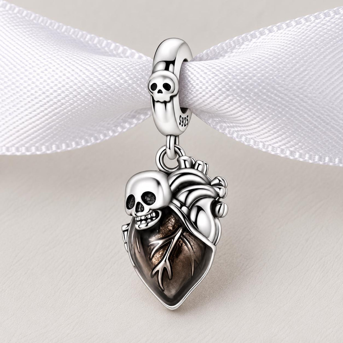Anatomical Heart sterling silver charm alternate view