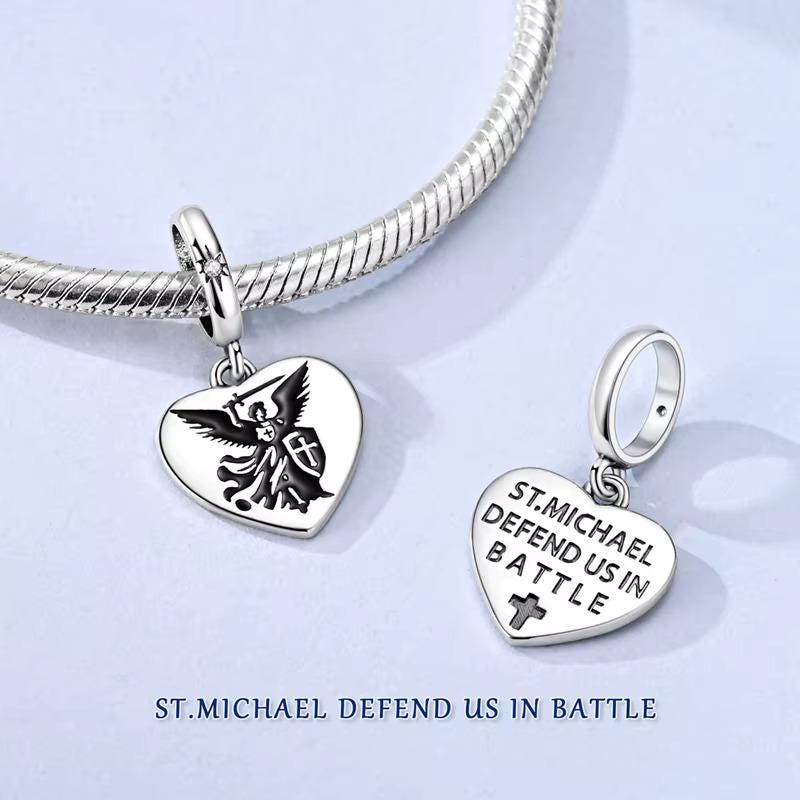 Saint Michael charm detail view