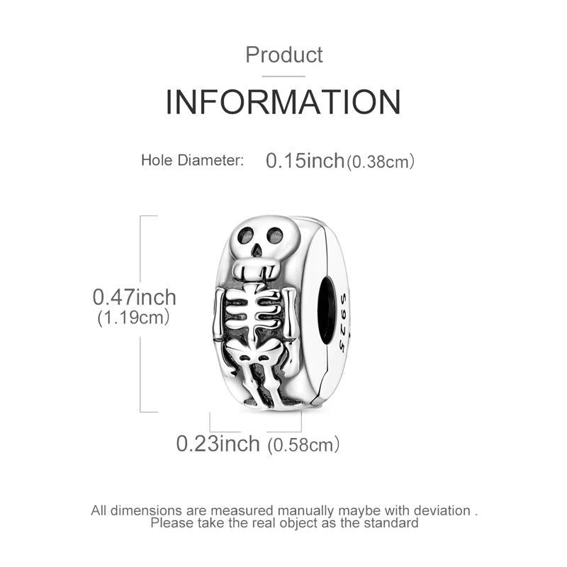 Skeleton sterling silver charm view 5