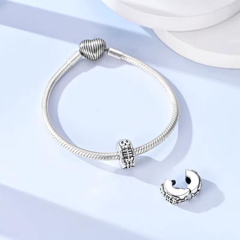 Skeleton sterling silver charm view 6