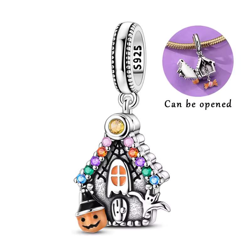 Haunted House sterling silver charm view 8