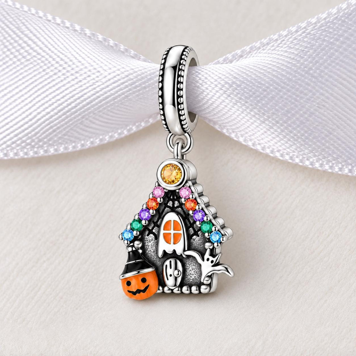 Haunted House sterling silver charm alternate view