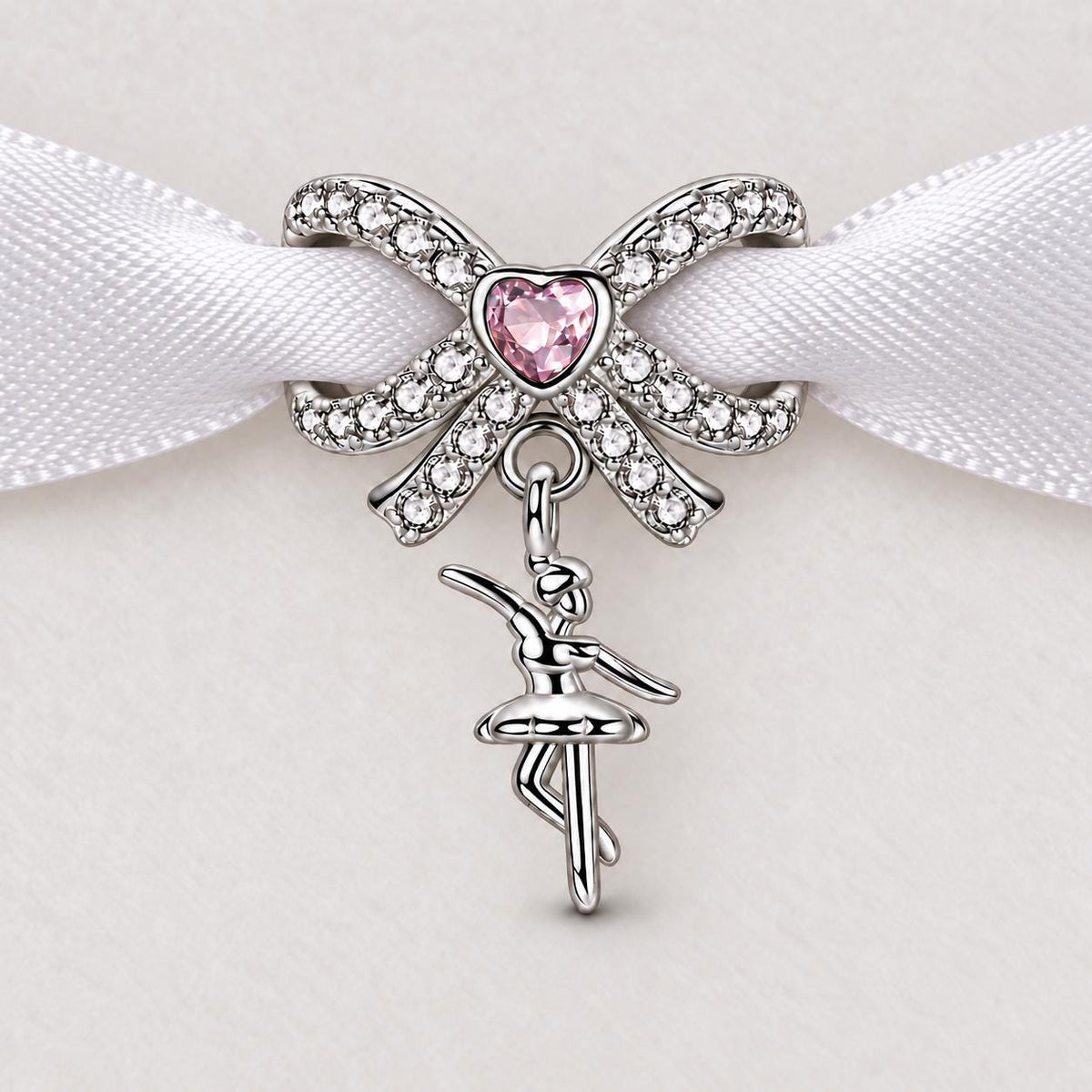 Ballerina Bow sterling silver charm alternate view