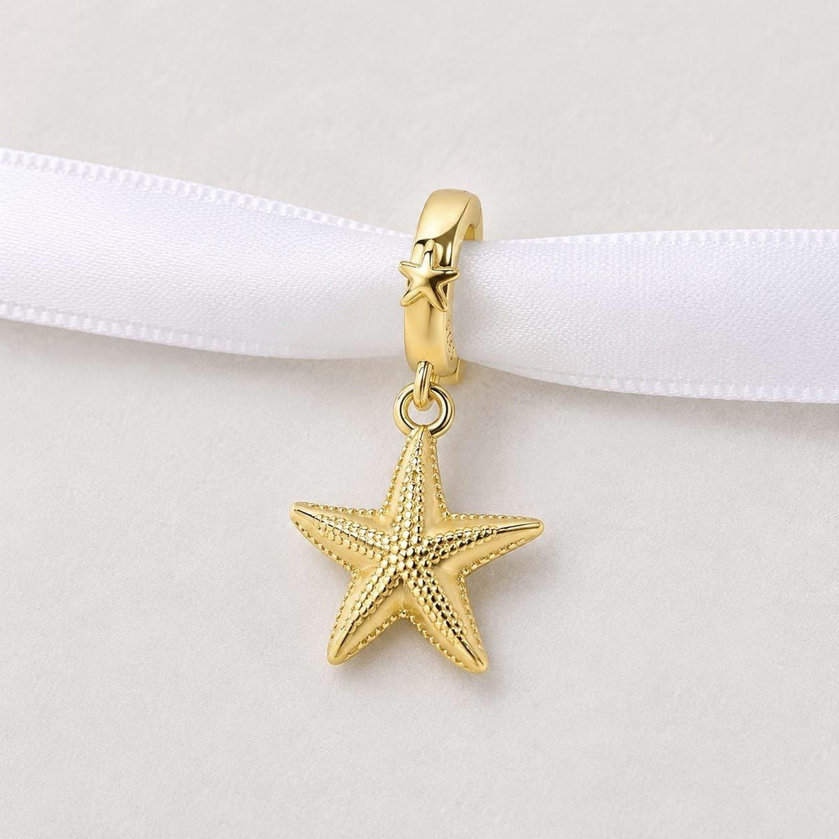 Golden Starfish sterling silver charm alternate view