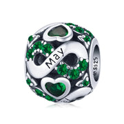 Infinite Love Zircon Heart Birthstone Charms