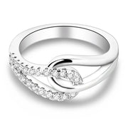 Infinity Loop Ring with Crystals