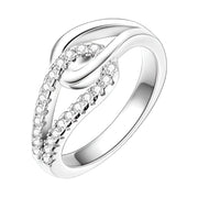 Infinity Loop Ring with Crystals