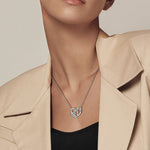Interlocking Sparkling Hearts Pendant Necklace
