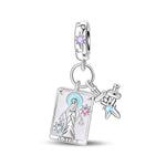 Justice Tarot Card & Sword Dangle Charm