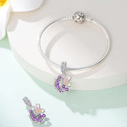 Lavender Blossom & Butterfly Dangle Charm
