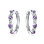 Lavender Crystal Hoop Earrings
