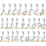 Cursive Gold Heart Letter A~Z Alphabet Charm