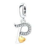 Cursive Gold Heart Letter A~Z Alphabet Charm