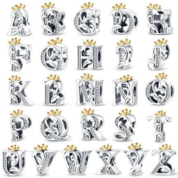 Crowned Royal Letter A~Z Alphabet Charm
