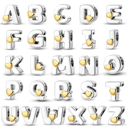 Gold Heart Letter A~Z Alphabet Charm