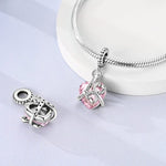 Love You Forever Pink Heart Charm