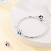 Lucky Cat Charm with Blue Gemstone