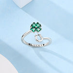 Lucky Charm Four-Leaf Clover & Horseshoe Ring