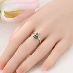 Lucky Charm Four-Leaf Clover & Horseshoe Ring