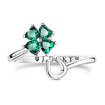 Lucky Charm Four-Leaf Clover & Horseshoe Ring