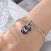 Luminous Owl Charm with Star & Bat Accents