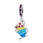 Mad Hatter’s Stacked Teacups Dangle Charm