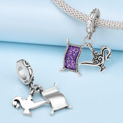 Magical Carpet & Genie Lamp Double Dangle Charm