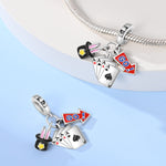 Magical Hat and Cards Triple Dangle Charm